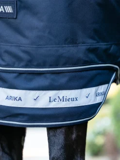HORSE HEALTH TRADE LeMieux® Arika Storm-Tek 100 Gram Turnout Blanket with Leg Straps Navy/White/Navy Clearance