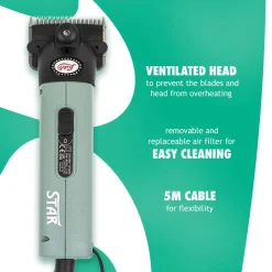 LISTER SHEARING EQUIPMENT Lister Star Clipper 1-Speed A2F/AC (Fine) Blade Green Clearance