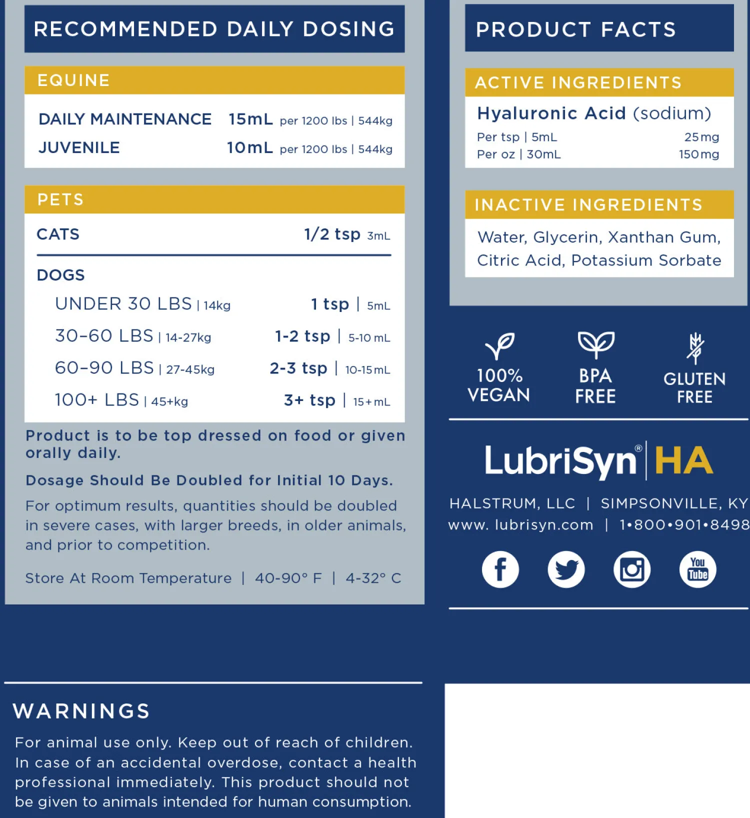 ANIMAL HEALTH INT LubriSyn HA Joint Formula