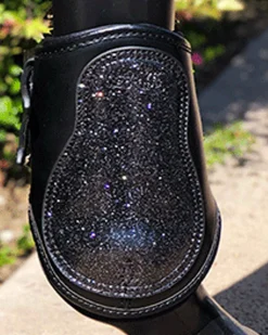 MAJYK EQUIPE ® Estrella Sparkle Leather Fetlock Boots Black/Sparkle Hot