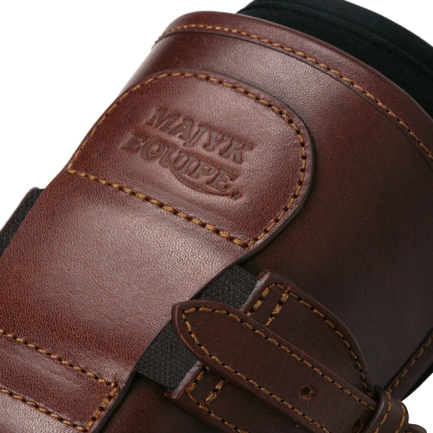 MAJYK EQUIPE ® Leather Jump Boot with Removable Impact Liners (Buckle Closure) - Pony/Cob Havana Brown Clearance