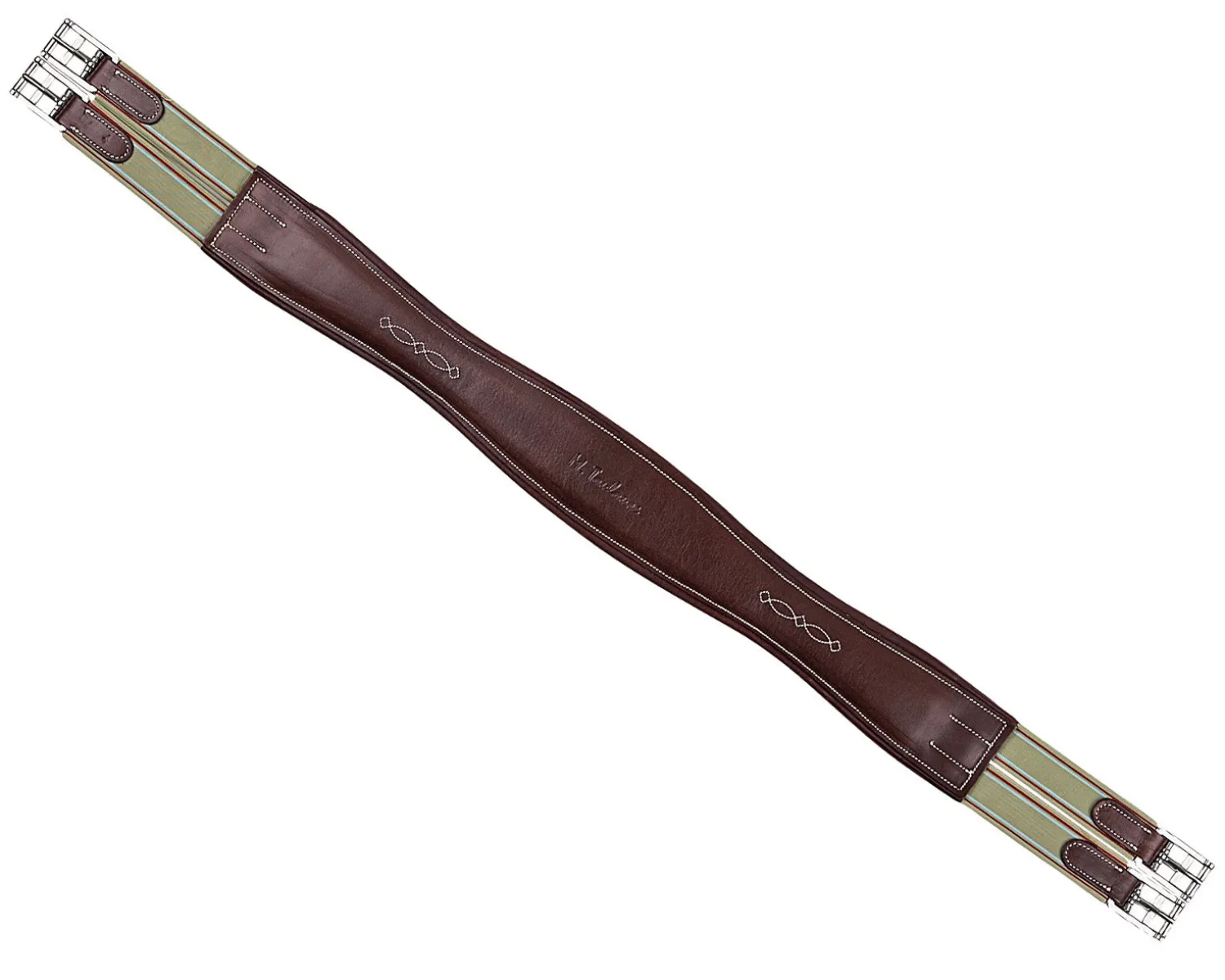 INT RIDING HELMET Marcel Toulouse Contour Shaped Padded Leather Girth Chocolate Best