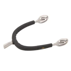 PARTRADE Metalab Prince of Wales Rubber-Covered Spurs - Large Cup Stainless Steel New