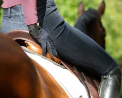 NOBLE EQUESTRIAN ™ Ladies’ Better Than Denim Knee-Patch Breech Dark Navy Best