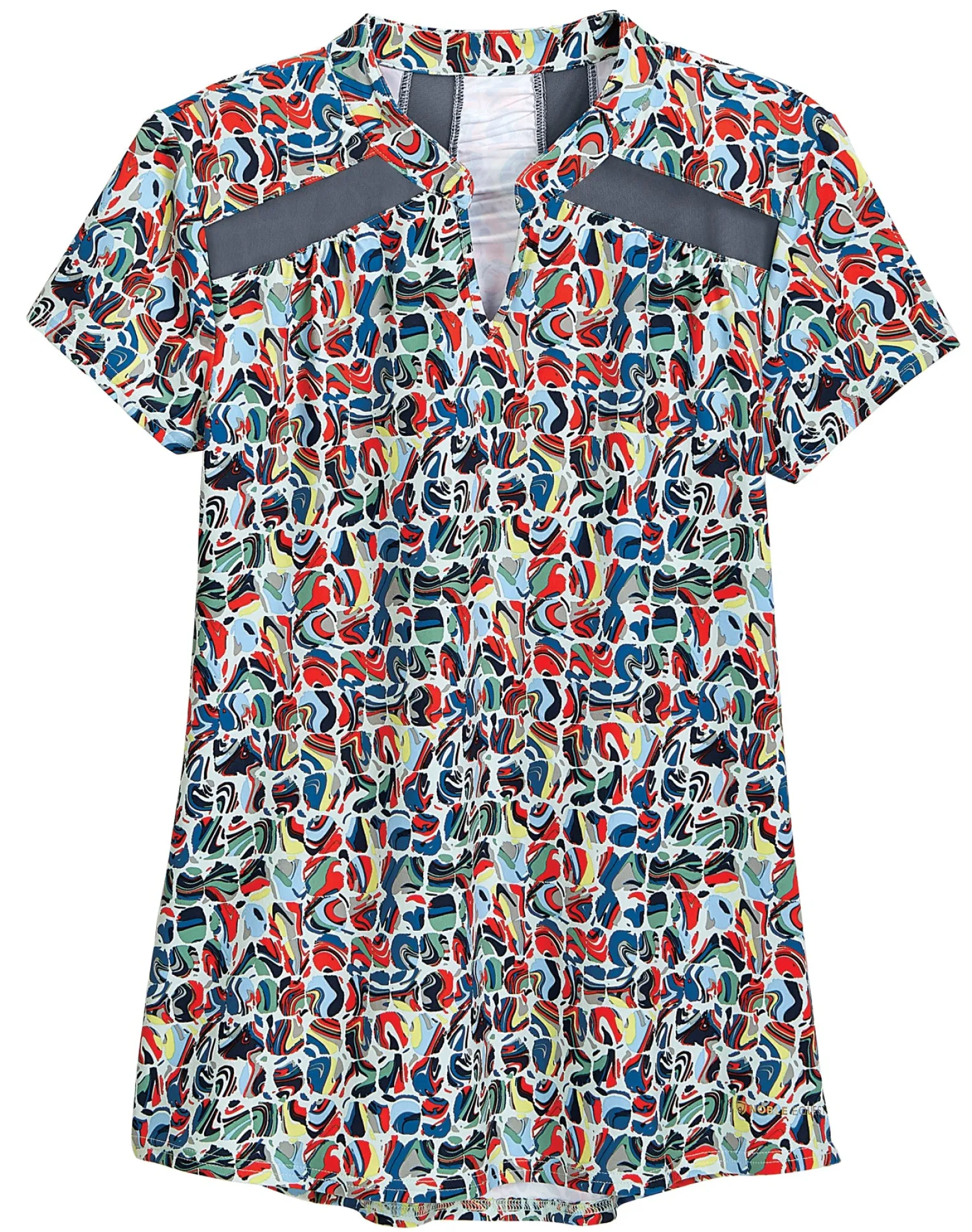 I APPAREL INT GROUP Noble Equestrian™ Ladies’ Erin Mandarin Short Sleeve Print Top Geo Swirl/Navy Online