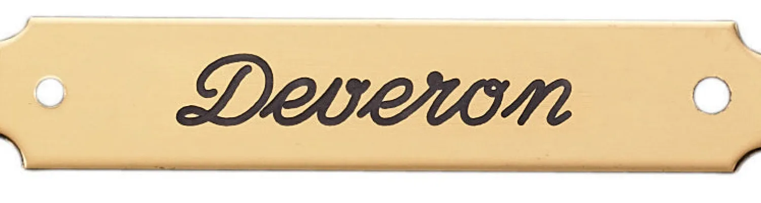 DOVER DROPSHIP Notched Corner Saddle Nameplate