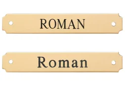 DOVER DROPSHIP Notched Corner Saddle Nameplate