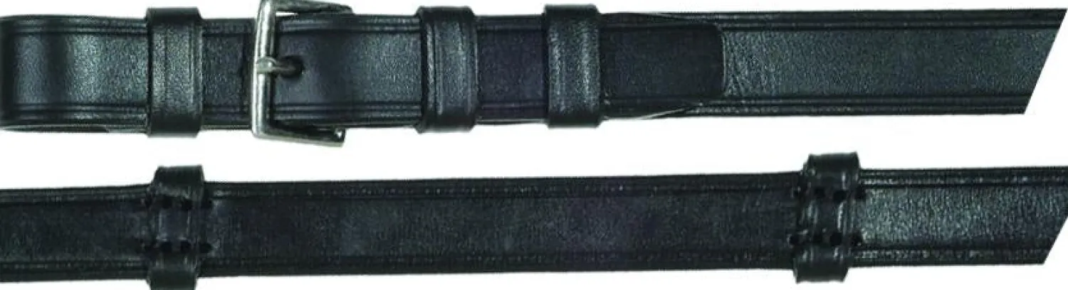 OTTO SCHUMACHER Buckle-End Hand Stop Leather Reins Black Clearance