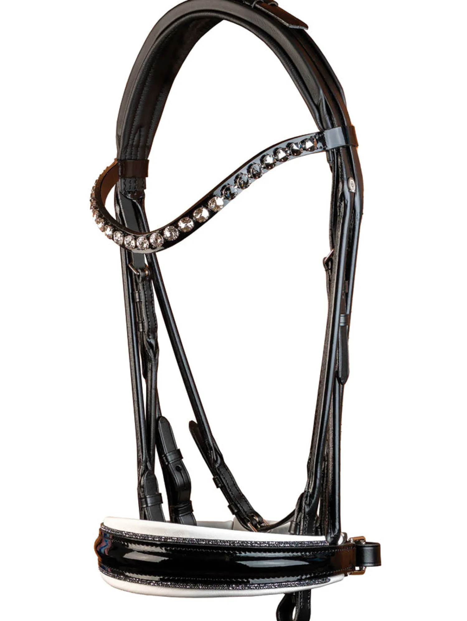OTTO SCHUMACHER München Weymouth Bridle Black Patent/White Hot