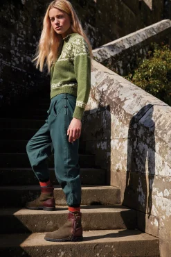 PENELOPE CHILVERS Ladies’ Inclement Cropped Tassel Boots Seaweed/Conker