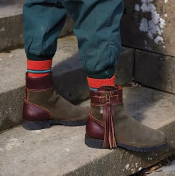 PENELOPE CHILVERS Ladies’ Inclement Cropped Tassel Boots Seaweed/Conker