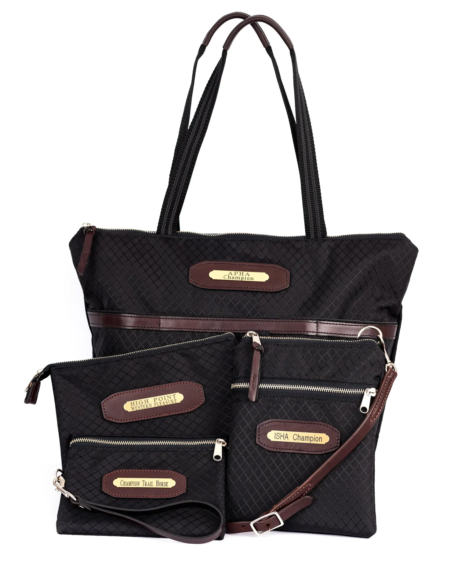 PERRIS LEATHER Perri’s® Champion Collection Tote with Nameplate Black Hot