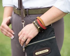 PERRIS LEATHER Perri’s® Champion Collection Wristlet with Leather Accents and Nameplate Black Hot