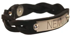 PERRIS LEATHER Perri’s® Braided Leather Nameplate Bracelet New