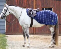INTEX EQUESTRIAN Rider’s International™ Classic Plaid Fleece Quarter Sheet Navy Plaid New
