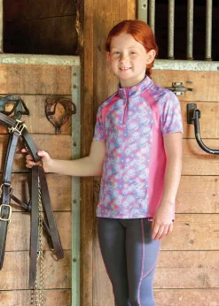KIRSCH Riding Sport™ Kids’ Airflow Quarter-Zip Print Short Sleeve Shirt Online