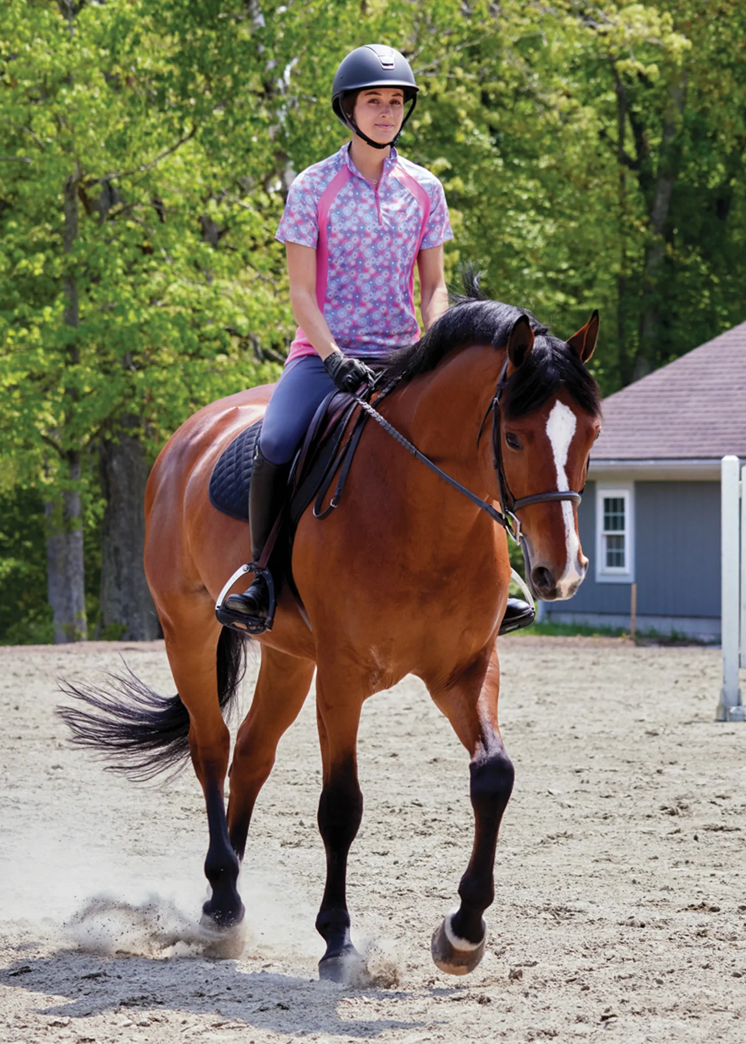 KIRSCH Riding Sport™ Ladies’ Airflow Quarter-Zip Print Short Sleeve Shirt Hot