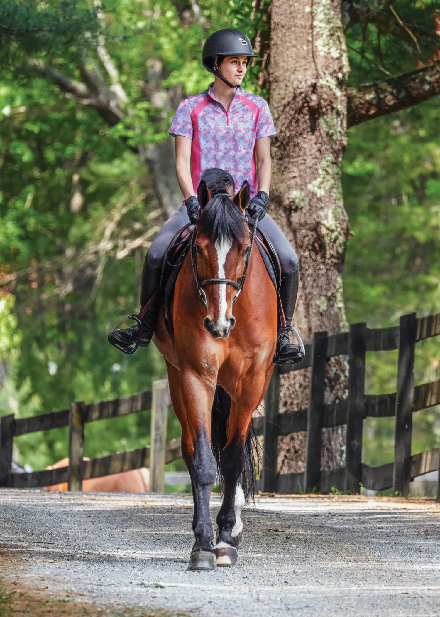 KIRSCH Riding Sport™ Ladies’ Airflow Quarter-Zip Print Short Sleeve Shirt Hot