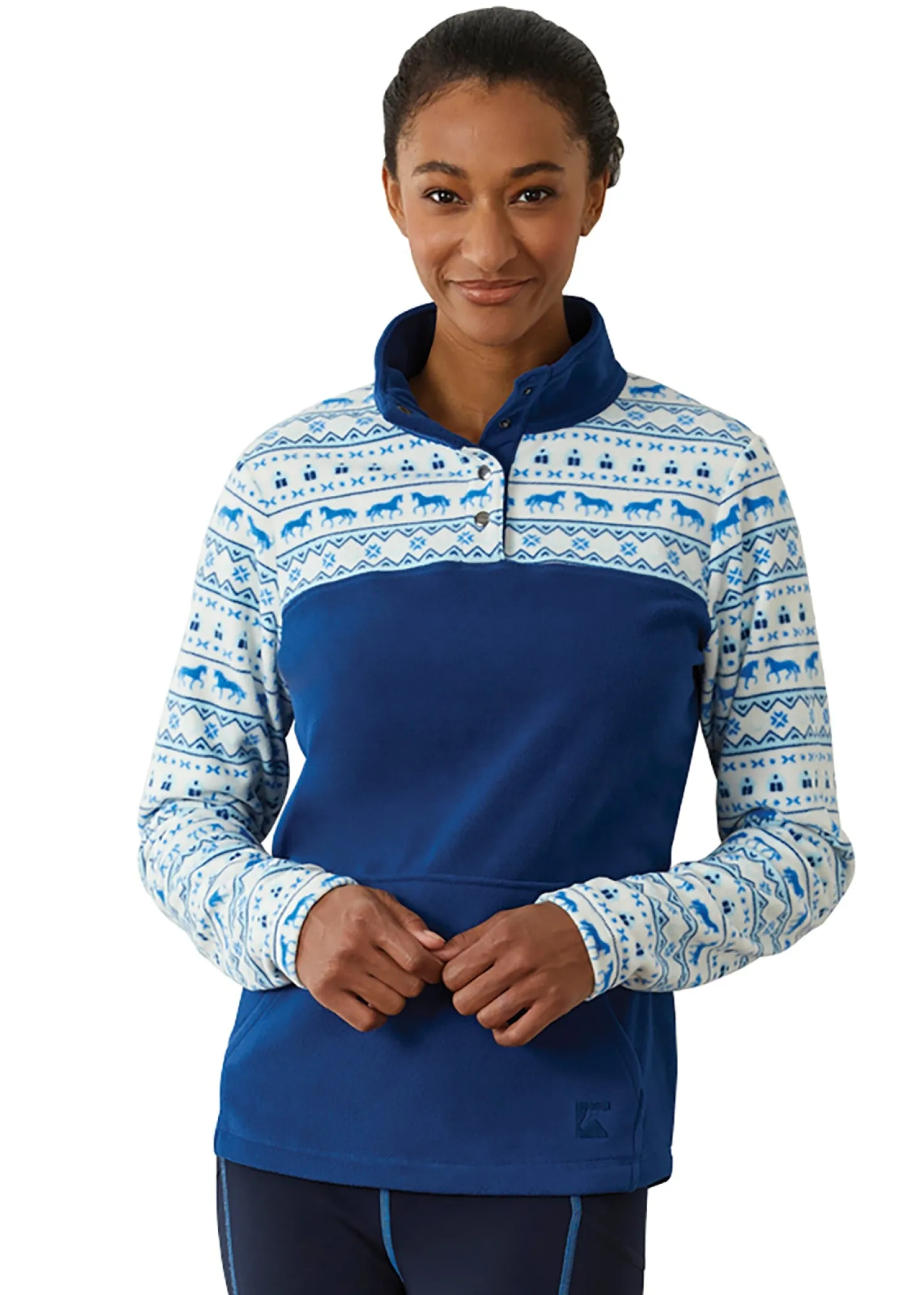 KIRSCH Riding Sport™ Ladies’ Freemont Print Fleece Navy Peony Outlet