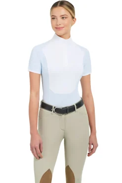 RJ CLASSICS R.J. Classics Ladies’ Tessa Short Sleeve Show Shirt Blue Ring Microprint Clearance