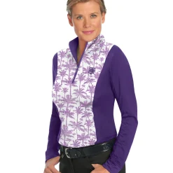 ERS Romfh® Ladies’ Schuyler Long Sleeve Print Sun Shirt English Lavender Palm Print Clearance