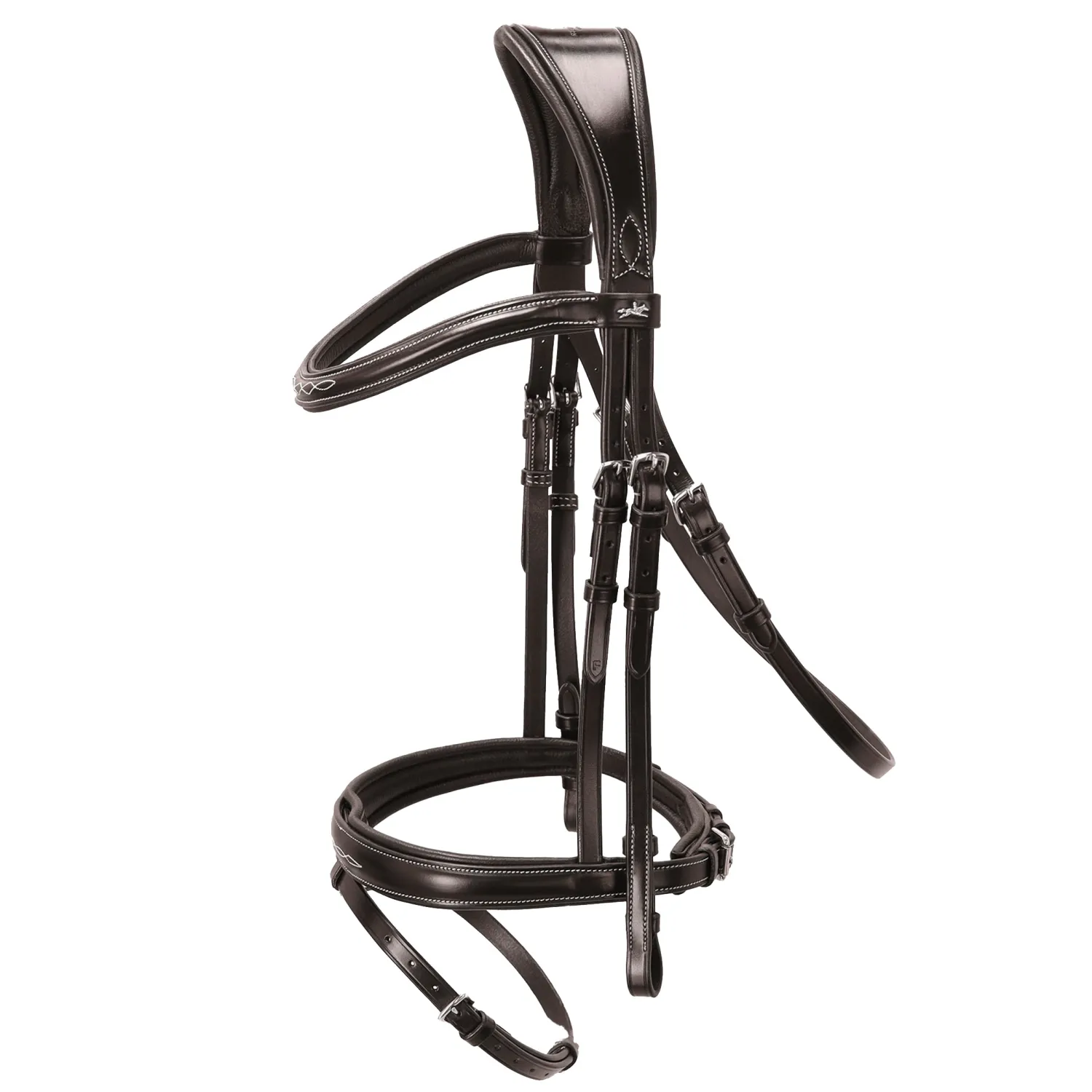 SCHOCKEMOEHLE N.A. Schockemöhle Monza Fancy Stitched Bridle Dark Brown/Silver Outlet