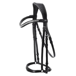 SCHOCKEMOEHLE N.A. Schockemöhle Pisa Drop Nose Bridle Black/Silver New