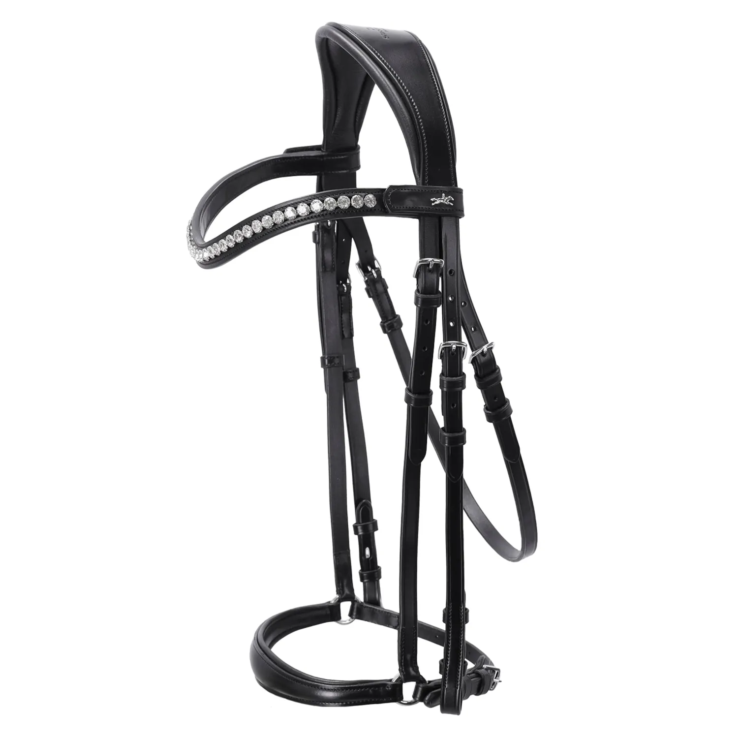 SCHOCKEMOEHLE N.A. Schockemöhle Pisa Drop Nose Bridle Black/Silver New