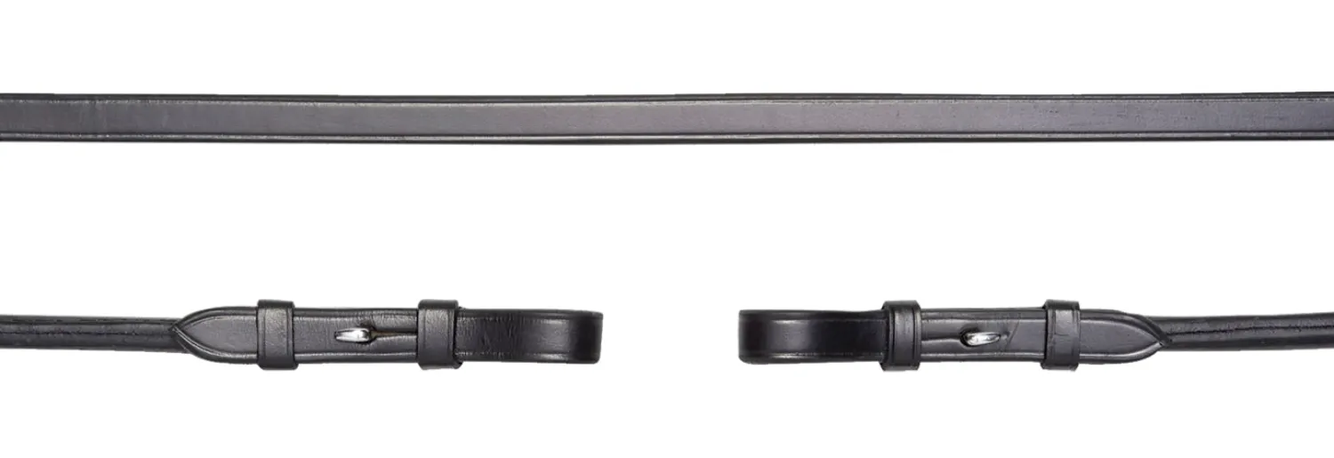 SCHOCKEMOEHLE N.A. Schockemöhle Rolled Leather Curb Reins Black/Silver