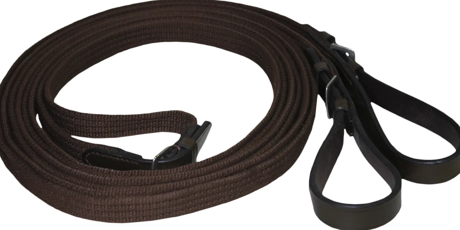 SCHOCKEMOEHLE N.A. Schockemöhle Rolled Leather Reins with Hand Stops Black/Silver Sale