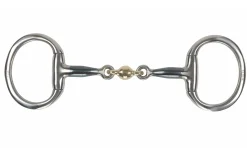 SHIRES EQUESTRIAN Shires Blue Sweet Iron Flat Eggbutt Bit with Lozenge Stainless Steel Hot