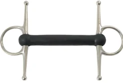 SHIRES EQUESTRIAN Shires Full Cheek Bit with Flexible Rubber Mullen Mouth Black Rubber New