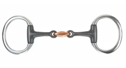 SHIRES EQUESTRIAN Shires Sweet Iron Flat Ring Eggbutt Bit with Lozenge Stainless Steel Best