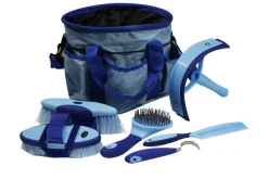 SHILOH STABLES TACK Showman® 6-Piece Soft Grip Grooming Kit with Nylon Bag New