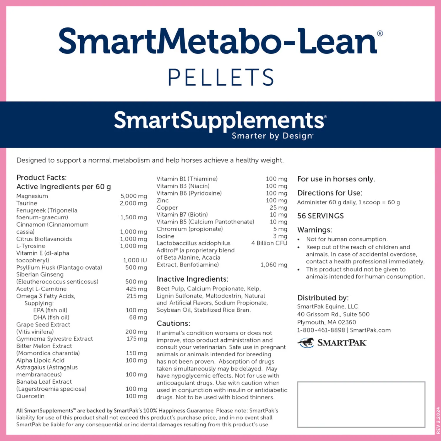 SMARTPAK SmartEquine™ SmartMetabo-Lean® Pellets - 7.5 lbs.