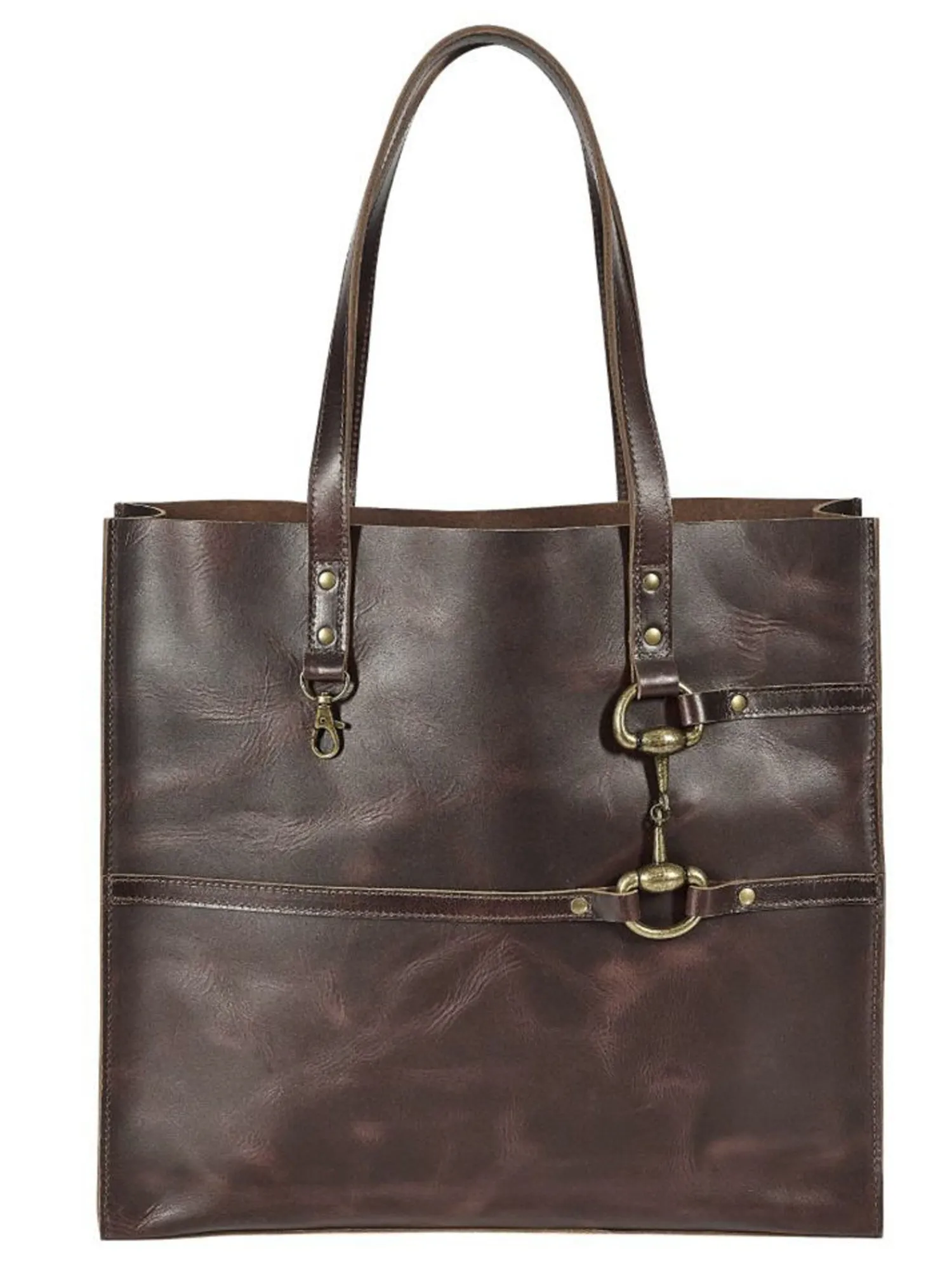 JPC EQUESTRIAN Snaffle Bit Leather Tote Bag Clearance