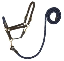 PUSHKAR INTL Suffolk™ Leather & Rope Halter with Lead Discount