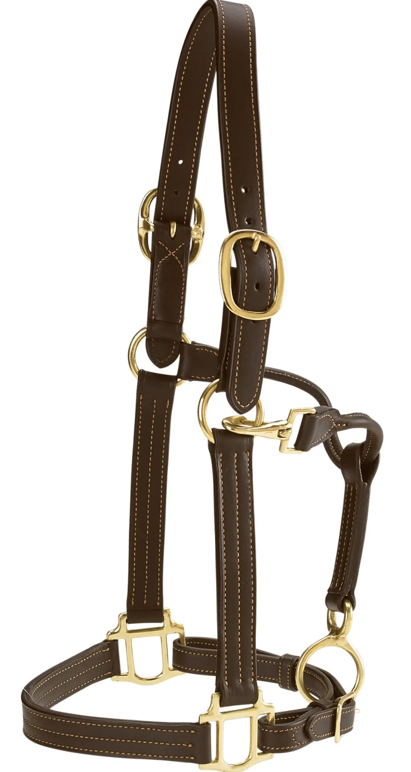 PUSHKAR INTL Suffolk™ Palermo Triple-Stitched Halter Chocolate New