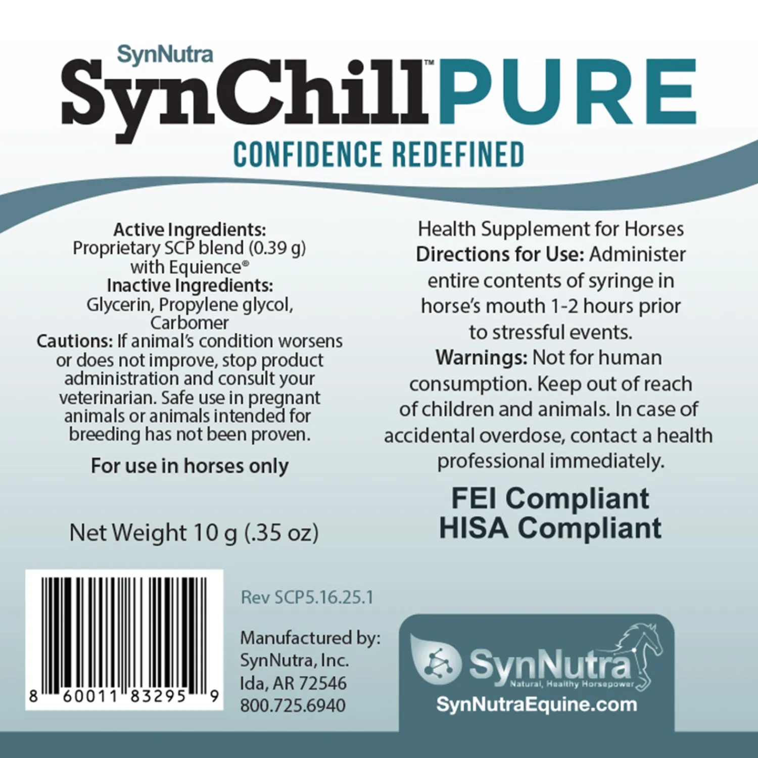 SYNNUTRA EQUINE ® Synchill™ Pure Gel Clearance