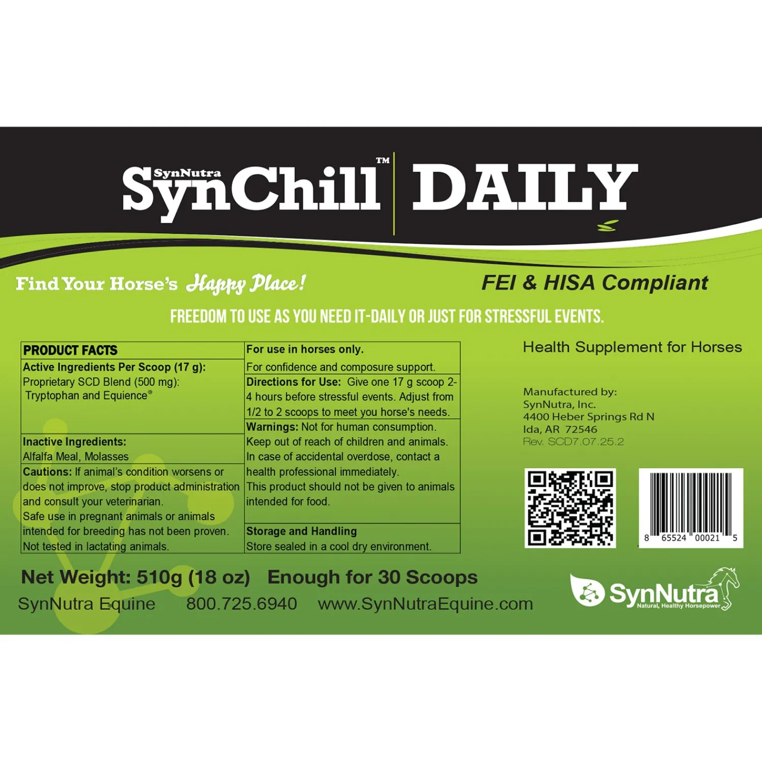 SYNNUTRA EQUINE ® SynChill™ Daily Pellets Online