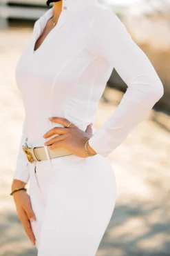 TKEQ THE SHOP TKEQ Skylar Long Sleeve Competition Shirt White Best