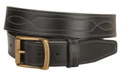 TORY LEATHER 1 1/2" Belt with Repeated Stitch Pattern Online