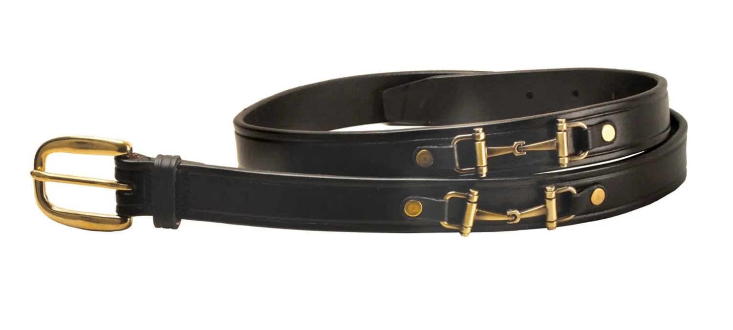 TORY LEATHER 1" Snaffle Bit Belt with Brass Snaffle Bits & Buckle Sale