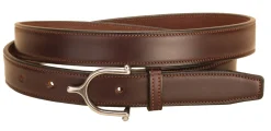 TORY LEATHER 1" Stitched Belt with Stainless Steel Spur Buckle Sale