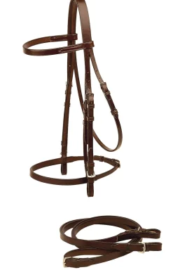 TORY LEATHER Company 1/2" Flat English Bridle with Flat Reins Sale