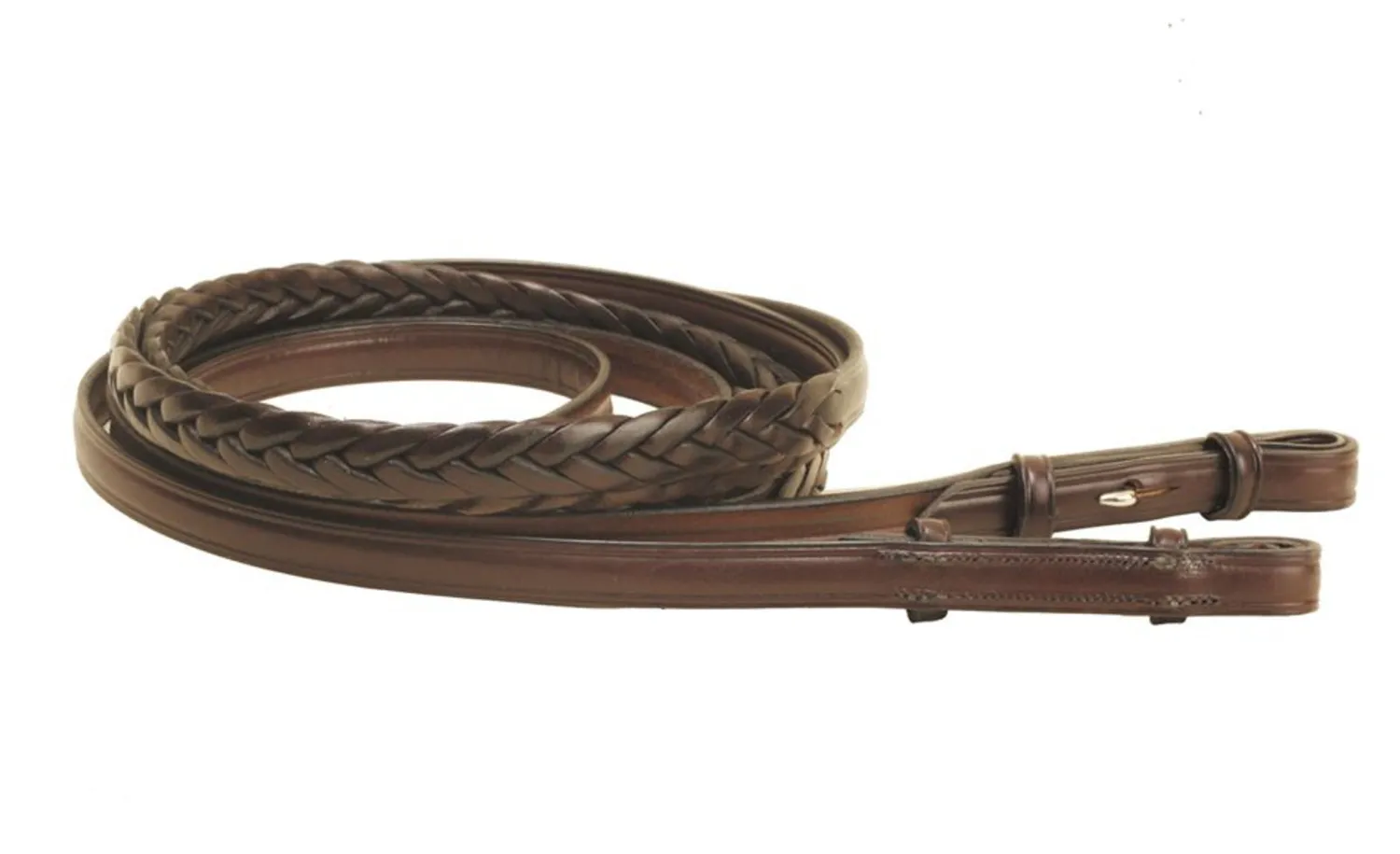 TORY LEATHER Company 58" x 60" Plaited Reins with Hook Stud Bit Ends Havana Online