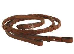 TORY LEATHER Company 5/8" x 48" Pony Laced Reins with Hook Stud Bit Ends New