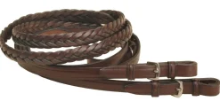 TORY LEATHER Company 5/8" x 60" Five-Plait Braided English Reins with Buckle Bit Ends Best