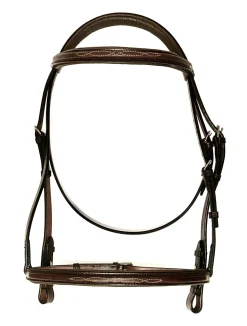 TORY LEATHER Company Raised Padded Fancy-Stitched Bridle Havana Discount