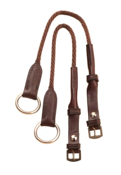 TORY LEATHER Company Rope Gag Cheeks with Leather Trim Havana Discount